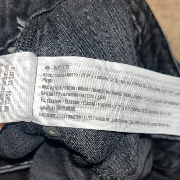 Abercrombie & Fitch Curve Love Skinny High Rise Seam Raw Split Hem Black 31 12R - Picture 13 of 13